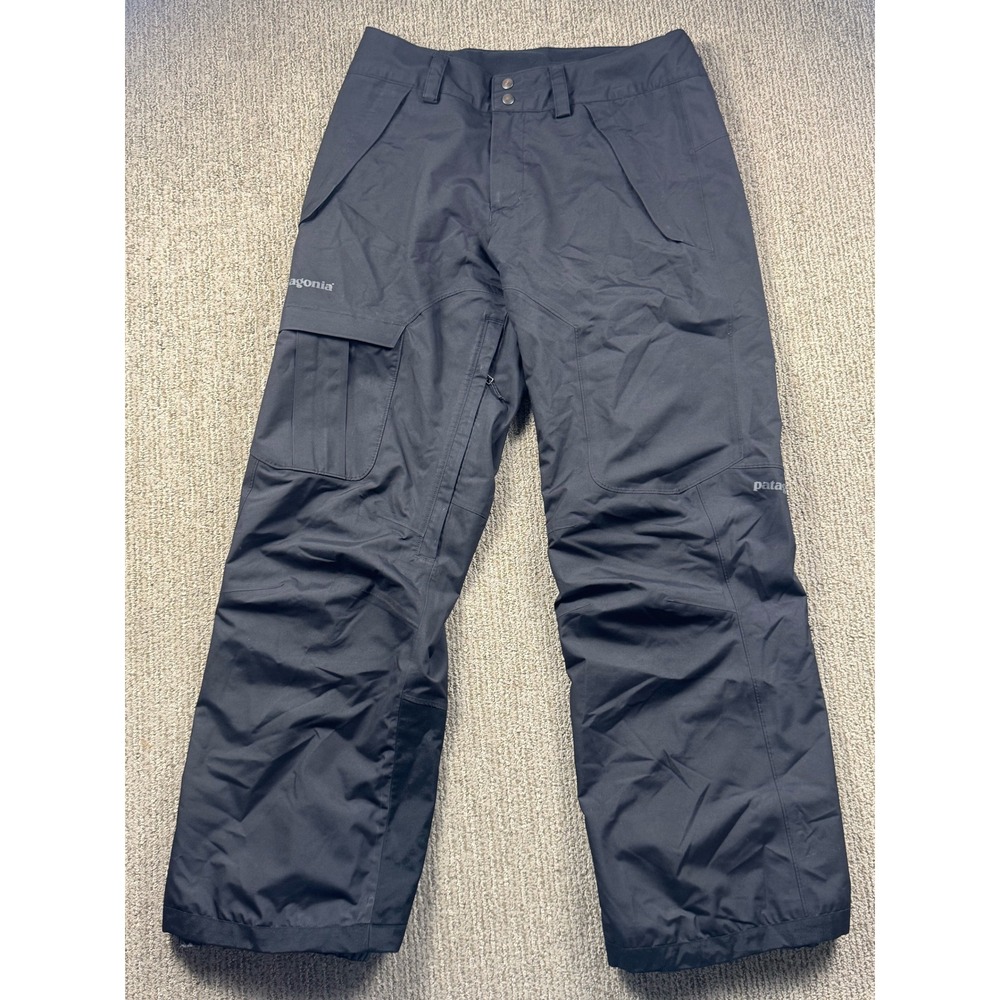 Patagonia Insulated Rubicon Snow Pants Cargo Mens M RECCO H2No Snowboard Black